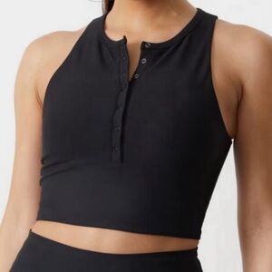 Abercrombie YPB Workout cropped tank bra - Black
